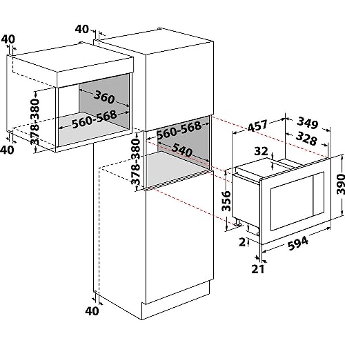 Įmontuojama mikrobangų krosnelÄ— Whirlpool WMF200G NB