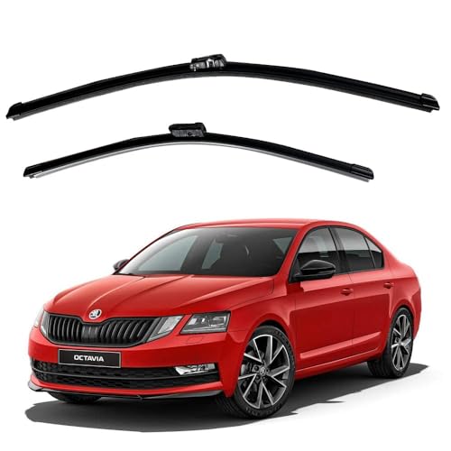 Image of Oshotto Frameless (O.E.M Type) Wiper Blades Compatible with Skoda Octavia 2013-2017 (24 inch / 18 inch)