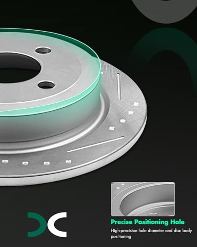 Image of SCITOO Rear Disc Brake Rotors Kits Drilled & Slotted Brakes Rotor:34232
