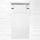 Bacati - Aztec/Love 3 Piece Toddler Bed Sheet Set Includes Fitted Sheet, Top Sheet, and Pillow Case (3 pc Toddler Bed Sheet Set, Grey Plus/Cross)