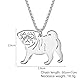 YAYAKO Edelstahl Golden Retriever Hundehalskette Kette Anhänger 18K Gold Halskette Hund Geschenke für Hundeliebhaber Frauen Mädchen (Versilbert Mops Halskette)
