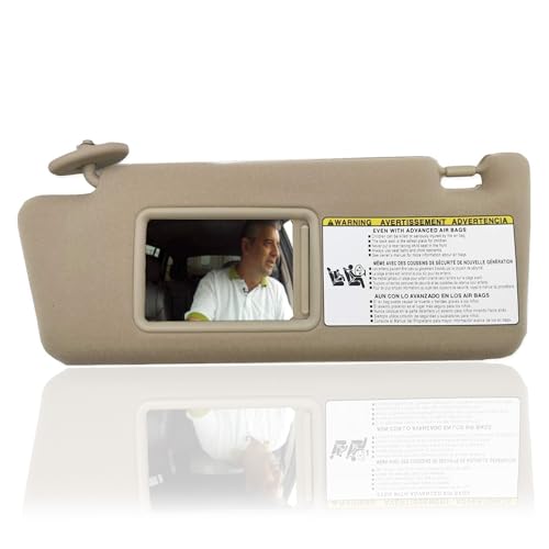 SAILEAD Left Driver Side Sun Visor Compatible with Toyota Tacoma 2005 2006 2007 2008 2009 2010 2011 2012 Visor Assembly Without Light 74320-04181-B1 (Sand Beige)