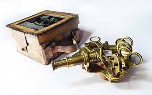 Handmade Nauticalstorez Brass Nautical Sextant (4 inch, Multicolour)-image-43