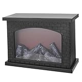 Chimenea Falsa Chimenea Falsa, Chimenea de LED de Efecto de Llama Realista, Chimenea eléctrica pequeña operada por batería/USB, Chimenea Decorativa portátil para Sala de Estar, jardín, balcón