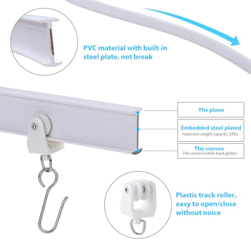 Image of HASTHIP Ceiling Curtain Track Rail with Installation Kit for Divider Use
