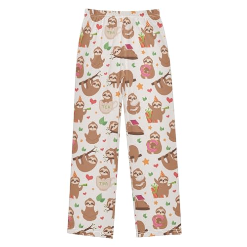 ZZXXB Lovely Sloth Star Boys Long Pants Soft Trousers Elastic Waist Kids Lounge Bottoms with Pockets S-XL