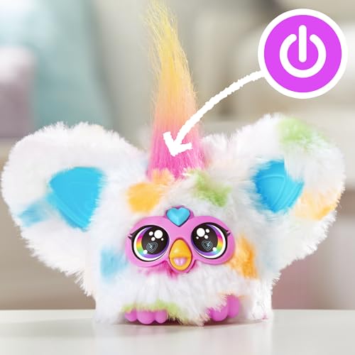 Furby Furblets Loo-Lay Mini, Elektronische Musik & Sätze in Furbisch (über 45 Geräusche), Kuscheltier in Weiß-gepunktet, für Kinder ab 6 Jahren, originelles Wichtelgeschenk