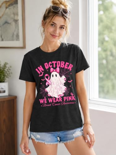 Image of Breast Cancer Shirts for Women Pink Ribbon Shirt Breast Cancer Survivor Tee