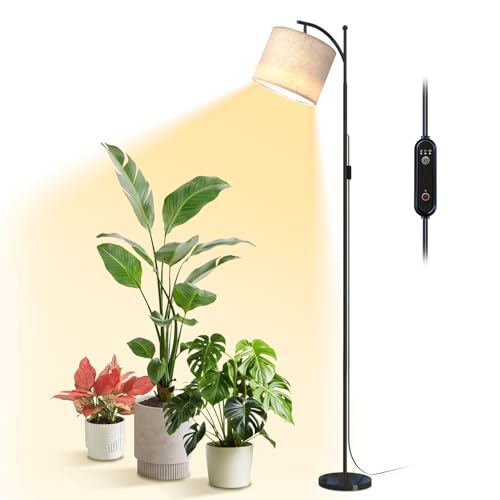 Bstrip 70.8″ Tall Grow Lights for Indoor Plants, 3000K Full Spectrum Plant Light with Stand, Auto On/Off Timer & Adjustable Angle, 25W Non-Dimmable LED Lamp for Plant Growth by Bstrip - Used condition - US$64.93
