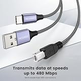MOSWAG Kabel USB do drukarki 2w1 1M z kablem USB C do MIDI Kabel do drukarki, Kabel USB MIDI USB C do USB B Kabel MIDI, kabel kompatybilny z instrumentem muzycznym, klawiaturą MIDI, mikrofonem USB