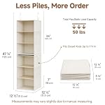 StorageWorks Hanging Closet Organizer, 6-Shelf with 2-in-1 Design - Image 3