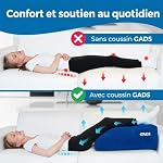 Oreiller gonflable pour jambes - Oreiller de genou pour voyager - Wedge pour dormir dans le lit & Conception supportive pour un confort élevé