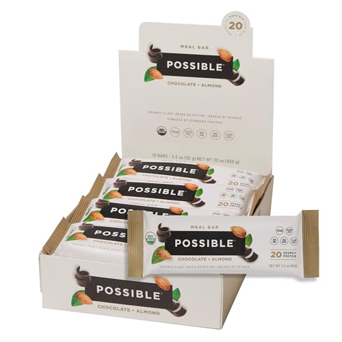 POSSIBLE Meal Bar - Whole Food to Support a Healthy & Active Lifestyle - 20g of Organic Plant-Based...