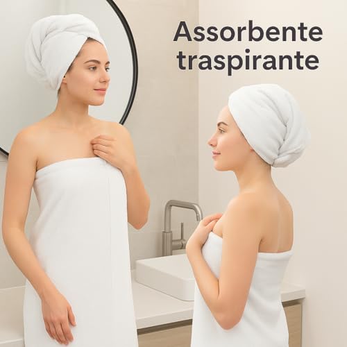 Set de 2 toallas de algodón premium de 550g de tacto extra suave en blanco 7