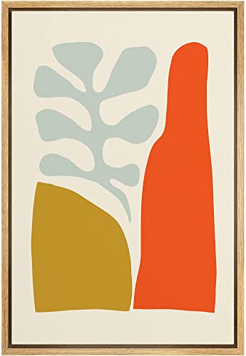 SIGNLEADER Framed Canvas Print Wall Art Mid-Century Pastel Floral...