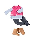 amazon puppenkleidung 46 cm Inhalt: 1 Top, 1 Weste mit Sternen, 1 Paar Leggings und 1 Paar Booties