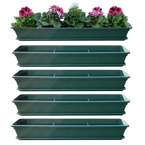 Hossi's Wholesale 4er Blumenkasten Set Balkonkasten Pflanzkasten Grün mit...