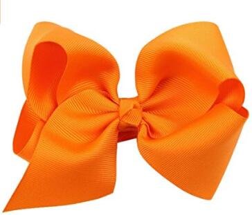 Mehrfarbige Haarspange für weibliche Babys, große Schleife, Hochzeitsschmuck, Geschenk (Orange) Cover