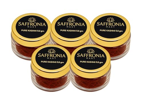 Image of Saffronia Mart Kashmiri Mongra Saffron | A++ Grade Kesar | Pure & Premium | Rich Aroma & Color | Perfect for Cooking & Beauty | Airtight Pack | FSSAI Certified |0.5 gm - pack of 5