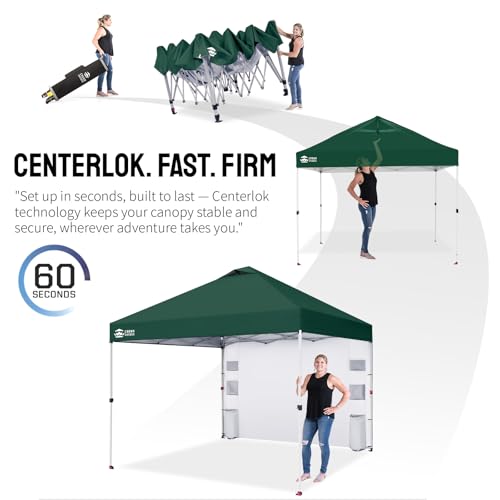 Image of CROWN SHADES Canopy Tent 10x10 Pop Up Canopy with Side Pocket, Forest Green
