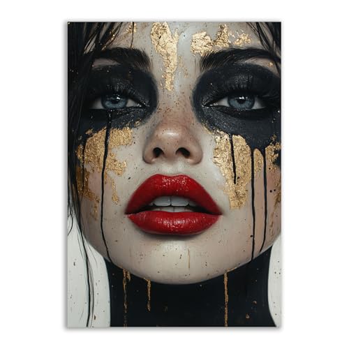 Poster vintage féminin grand format decoration murale chambre tableau rose 70x100
