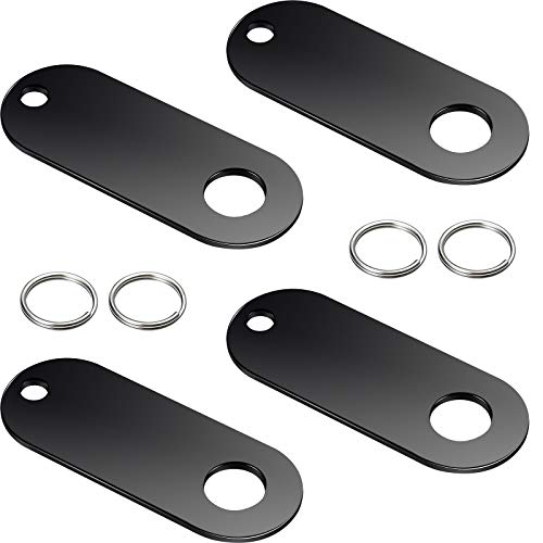 4 Pieces Motor Bell Hangers and 4 Pieces Split Rings, Fits for Any Bell (Black)