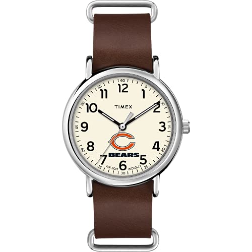 Montre Timex Chicago Bears NFL : le cadeau idéal en cuir et quartz pour homme fan de foot US