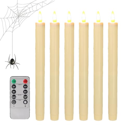 Velas puntiagudas sin llama LED de 8,8 pulgadas con mando para Halloween