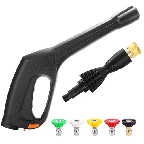 EZALOR Pressure Washer Gun Kit with 5 Nozzles & Adapter Locking Hose & Safety Trigger Compatible with Portland Pulsar Powerwasher Taskforce Taskmaster ShopForce Electric Pressure Washers
