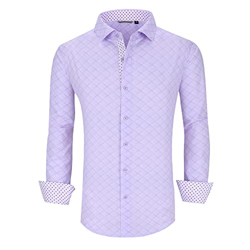 Alex Vando Mens Printed Dress Shirts Long Sleeve Regular Fit Button Down Shirt