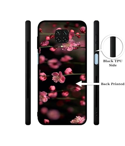 Image of Pink Flowers Design Premium 2D Printed Metal Back Case Cover for Mi Redmi Note 9 Pro /Note 9 Pro Max /Poco M2 Pro