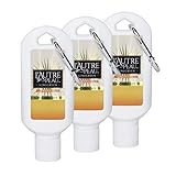 SPF 30 Sunscreen by L'AUTRE PEAU [2 oz. Pocket Tottle with Carabiner Clip] | Special 3 Pack - White Color