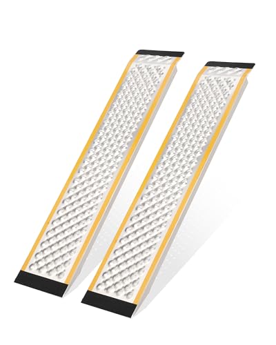 Aluminum Shed Ramps 2 Pack - 4' x 9' 880lbs Capacity Long Shed Ramp Ramps for Lawn Mower/ATV, Sturdy...