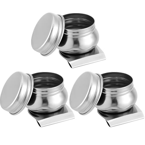 LEIFIDE 3Pcs Stainless Steel Large Mouth Single Dipper Pallete Cup Paint Pot Container Cup with Lid and Clip...
