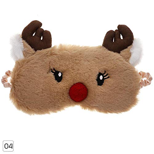 Teabelle - Máscara de Peluche para Dormir, diseño de Animales, Color Negro