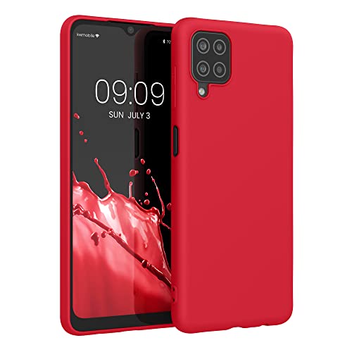 kwmobile Custodia Compatibile con Samsung Galaxy A12 Cover - Back Case per Smartphone in Silicone TPU - Protezione Gommata - rosso classico