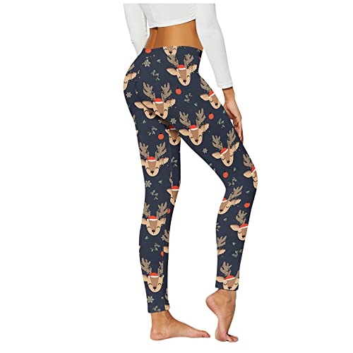 G834 Pantalon pour femme Automne Vintage Rétro Ourlet boutonné dans un haut arrondi Imprimé Hallowmas Pantalon à motifs, bleu marine, XL