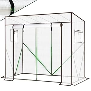 Sekey Gewächshaus Foliengewächshaus 200x170x77 cm, Tomatengewächshaus Balkon, Tomatenhaus Stabil, Gewächshaus Klein Tomatenhaus Balkon Outdoor - Stabil, Winterfest, Luftdurchlässig, Weiß