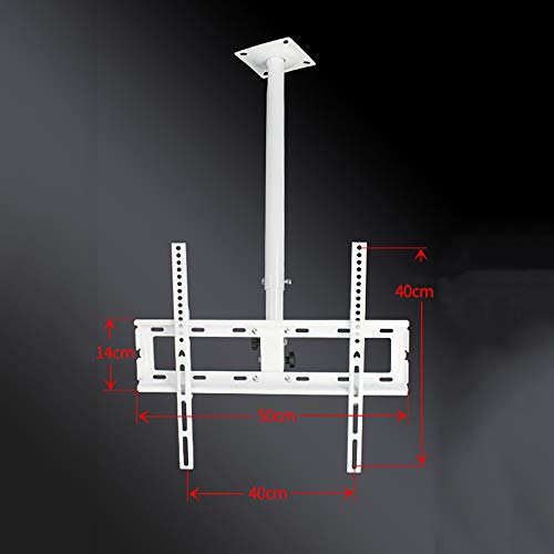 Support TV plafond ou mural blanc 32-55 pouces avec perche réglable