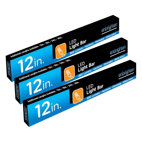 Image of Enbrighten 12 Inch Hardwired Under Cabinet Light with 5 Color Temperatures (Pack of 3)