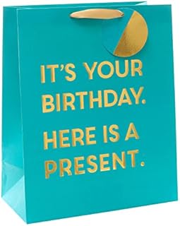 Funny Gift Bag - Large Gift Bag - Gift Bag for Her - Gift Bag for Him - Gift Wrap - Gift Wrapping - Birthday Gift Bag - Celebration Gift Bag - Here is a Present
