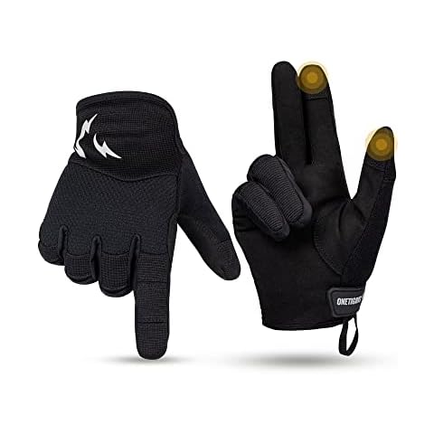 OneTigris Taktische Handschuhe Touchscreen Militär Herren Einsatzhandschuhe Motorradhandschuhe Outdoor Motocross Handschuhe Kletterhandschuhe für Airsoft Paintball Wandern Jagen Radsport (L, Schwarz) Cover