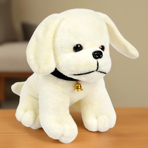 Image of Babique Bell Dog Stuffed Plush Animal | Teddy Bear Soft Toy |Ideal for Birthdays & Special Occasions Girls /Boys, Baby Kids -White