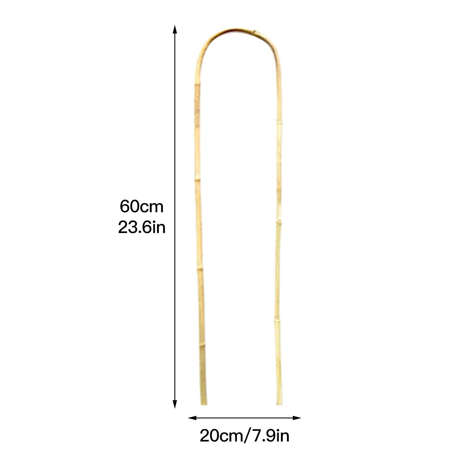 2 pary 71 cm żółtych bambusowych palików ogrodowych, kratka w kształcie litery U do roślin doniczkowych, wsparcie pnące do winorośli i kwiatów, trwałe wsparcie dla roślin do użytku ogrodowego