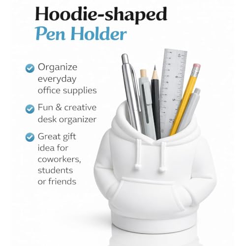 Image of Deskart Stylish 3D Printed Hoodie Shape Pen Holder | Unique Plastic Desk Organizer Stand Made with PLA Material for Office Desk and Study Table for Kids Gifting
