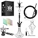 Produktbild Ryosee® 78cm komplettes 2 Anschlüssen Shisha-Kit, mit allem Rauchzubehör, 1 Molassefänger, 1 Schlauch-Shisha-Rauchzubehör, Rauchrohr aus Aluminium, 1 glas Mundstück, 2 Adapter, 1 Huka Tong (Schwarz)