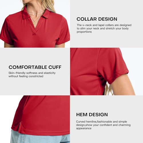 Image of Women's Polo Shirts Short Sleeve Quick Dry UPF 50+ Sun Protection Golf Tops