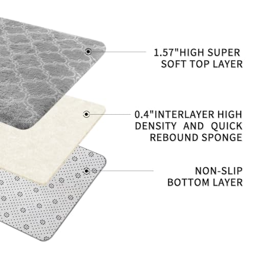 Sour Lemon Rugs Living Room 160x230cm, Grey Area Rugs for Bedroom, Washable Anti Slip Extra Large Shaggy Soft Rug Fluffy Modern Floor Carpets Mat Beside Carpet for Kids Living Room