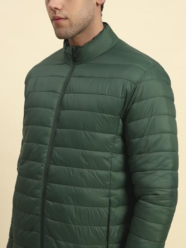 Image of Cantabil Reversible Jacket for Men | Premium Casual Jacket Smart Fit Mock Neck Nylon Fabric Solid Pattern (P MJKT00249)