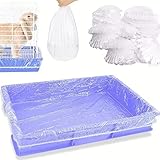 Revestimiento para Jaula, 100 Piezas Revestimientos para Jaula, Revestimiento para Conejos Desechable de Plástico Transparente, Película Inodoro a Prueba de Fugas para Conejitos, Hurones, Chinchillas